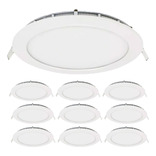 Pack X10 Plafon Embutido Led 6w Redondo Panel Luz Blanca