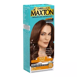 Kit Tinte Maxton  Tintura Creme Tom 6.7 Chocolate Para Cabelo