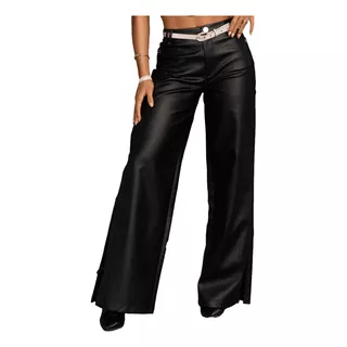 Calça Wide Leg Couro Ecologico Pit Bull Jeans 66715