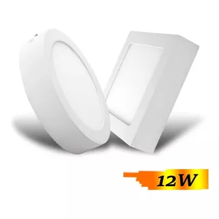 Lampara Led Panel 12w Redonda Luz Blanca Superficial 