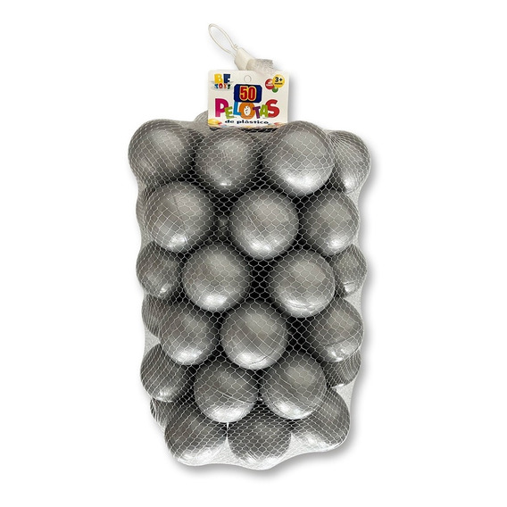 Bf Toys Pelota Para Alberca Malla Con 50 Pelotas Gris Plata 