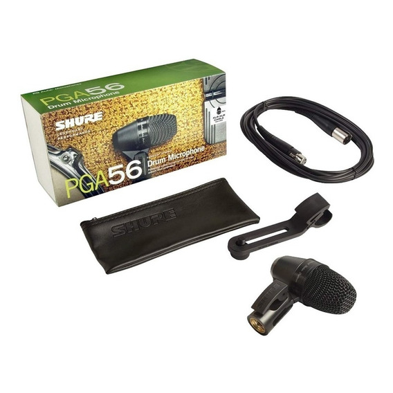 Micrófono Dinámico Shure Pga56 Cardioide Para Percusión Color Negro