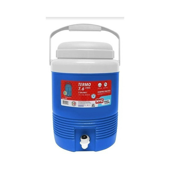 Termo Nyc 7,6 Litros 2 Galones, Thermo Hielero Insulado Color Azul