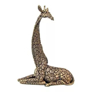 Estatua Girafa Zoo Decoração Resina Estatueta 29cm