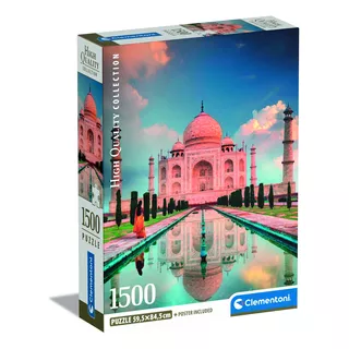 Rompecabezas Taj Mahal 1500 Pz Clementoni Arte India Paisaje