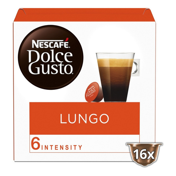 Capsulas Nescafé Dolce Gusto de Lungo Tostado Y Molido x16