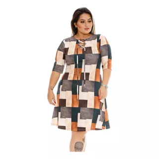 Roupas Femininas Plus Size Vestido Manga Longa Para Gordinha