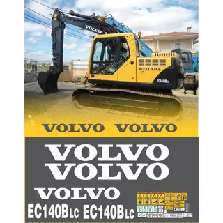 Adesivos Compatível Escavadeira Hidráulica Volvo Ec220d Cor Padrão