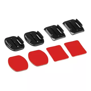 Kit De 4 Bases 2 Curvas Y 2 Planas Para Gopro +adhesivos 3m