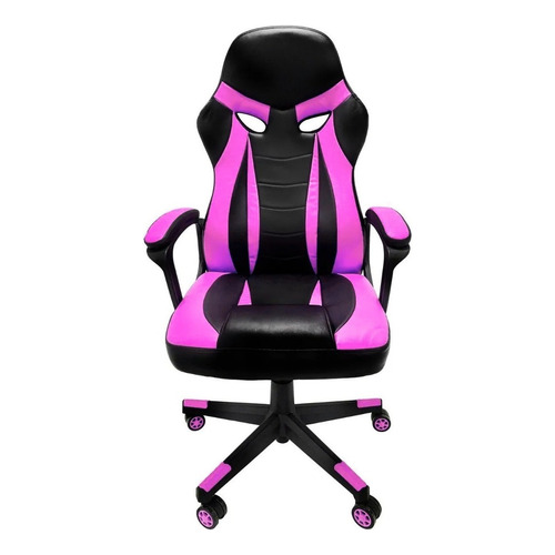 Silla de escritorio TodaTuCasa Escorpion gamer ergonómica  negra y rosa con tapizado de cuero sintético