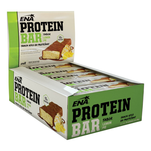 Suplemento en barra ENA Sport  Protein Bar proteínas sabor lemon pie en caja de 740g pack x 16 u