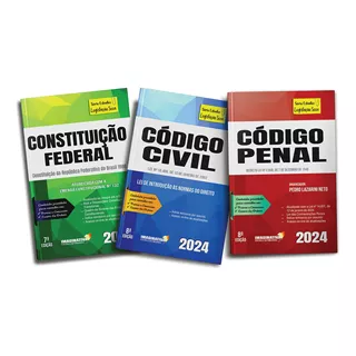 Combo 3 Livros Lei Seca Constituição, Código Civil E Código Penal