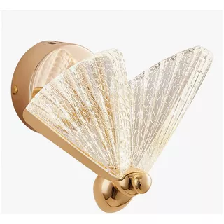 Arandela Led Borboleta Dourada G 23cm Decorativa Moderna