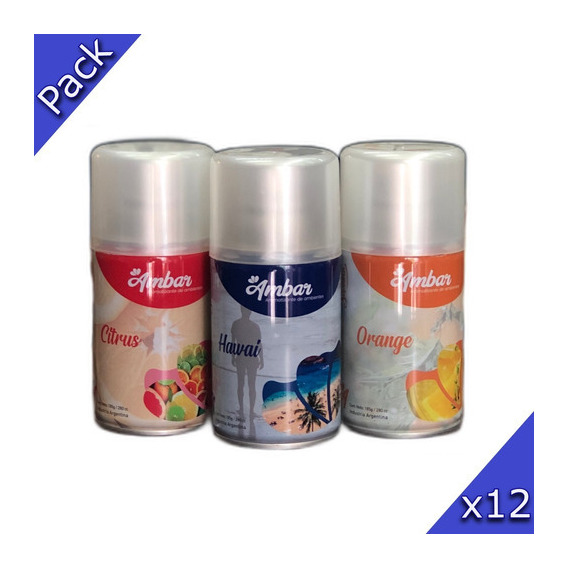 Aromatizador Aerosol Ambar Pack por 12 Unidades