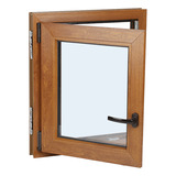 Ventana Oscilobatiente Pvc 700mm X 1300mm Golden Oak