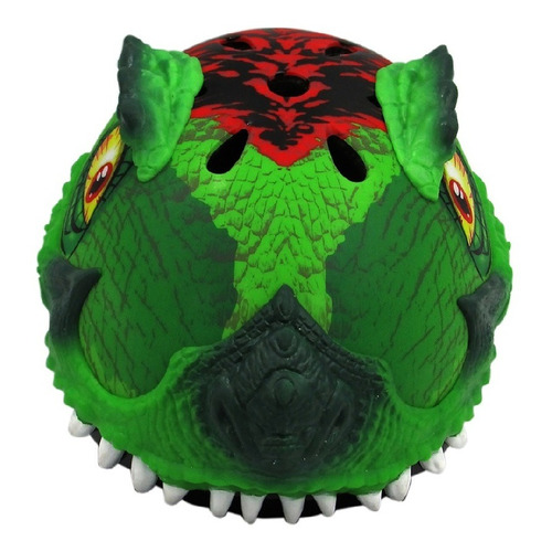 Casco C-preme Bicicleta Trexawesome Dinosaurio Verde Niños