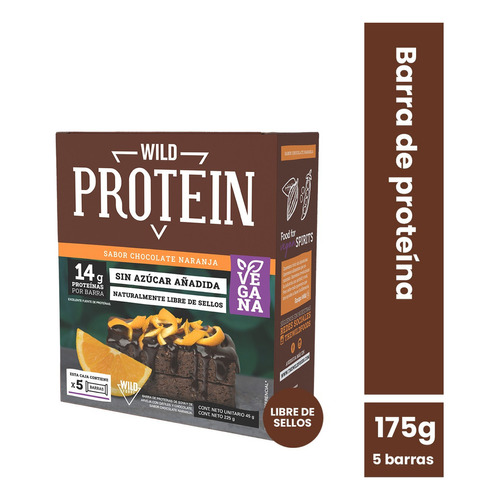 Wild Protein Naranja Bitter Vegana 5 unidades