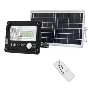 Foco Solar Led 50w + Panel Solar + Control Remoto + Pilas