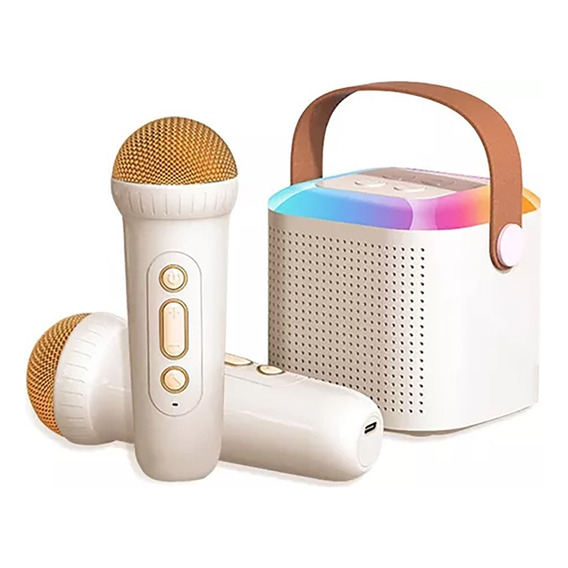 Máquina De Karaoke Portátil, Bluetooth Con 2 Micrófonos