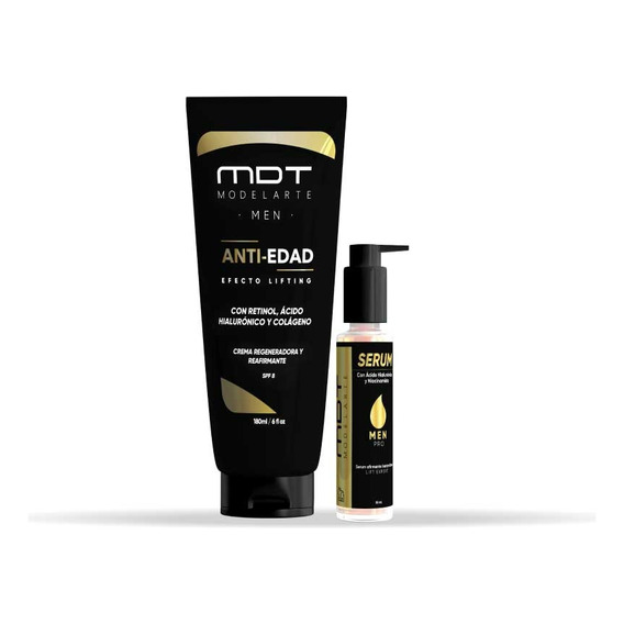 Mdt Kit Masculino Crema Antiedad Y Serum De Noche Para Todo Tipo De Piel