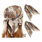 Lfouvre Pack Of 2 Satin Paisley Square Hair Scarf Bandanas .