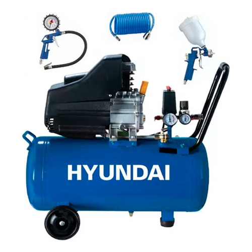 Motocompresor Hyundai Hyac24dk C/ Kit 24 Lts 2 H.p. Color Azul