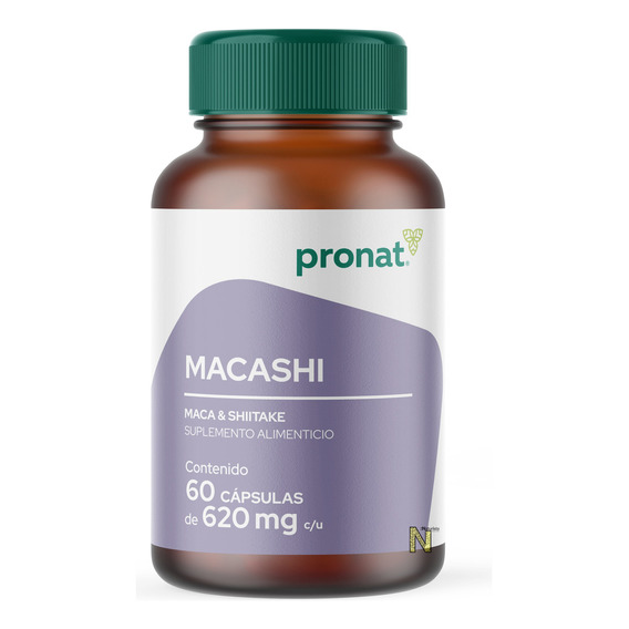 Macashi Maca & Shiitake (60 Caps) Pronat Sabor Natural
