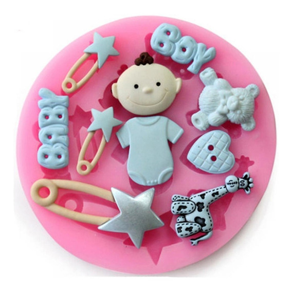 Molde Silicona Baby Shower Niño - Fondant