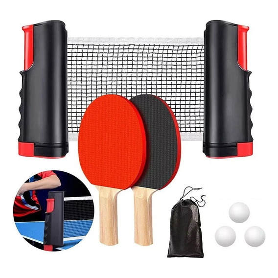 Juego Red Ping Pong Portatil Raqueta Pelotas Mesa Exterior