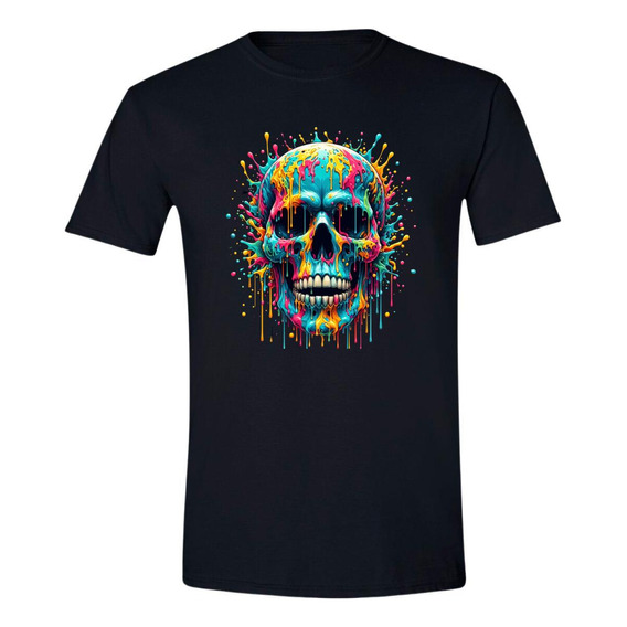 Playera Hombre Calavera Psicodélico 000037n