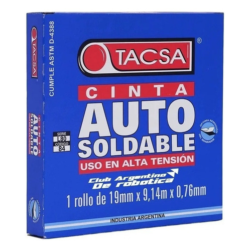 Cinta Autosoldable Alta Tension 19mm Negro 9.14m Tacsa Liso