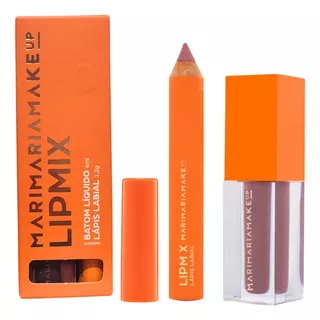 Kit Lapis P/ Labios Mari Maria Batom Liquido Mix Lip Acabamento Mate Cor Rosa-claro Rose Nude