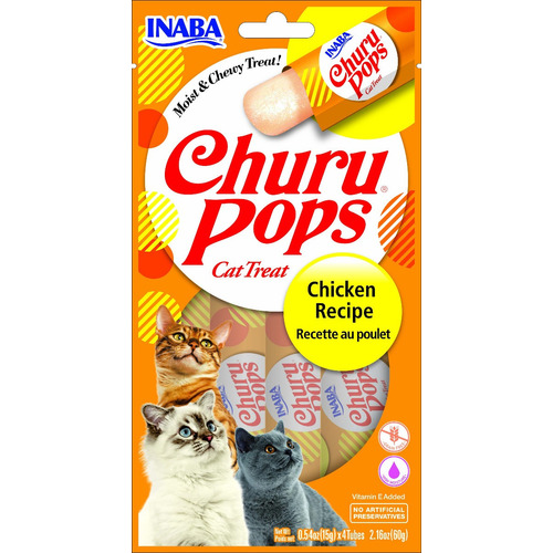 Inaba Ciao Churu Pops Pollo - Snack Premio Gato - 4 Tubos