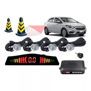 Sensor De Ré Estacionamento Led Cor Carro Gm Onix 2013 2014 2015 2016 2017 2018 2019 Prata Switchblade