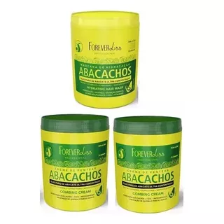 Forever Liss Kit Cacheadas Abacachos C/ 2 Creme De P. 3x950g