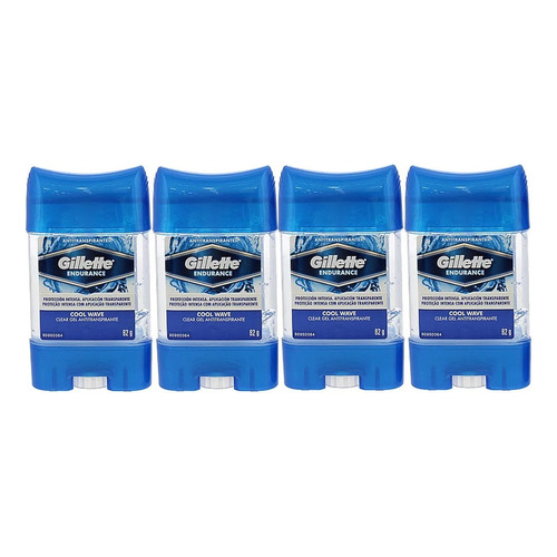 Gillette cool wave endurance gel antitranspirante pack por 4 unidades de 82g