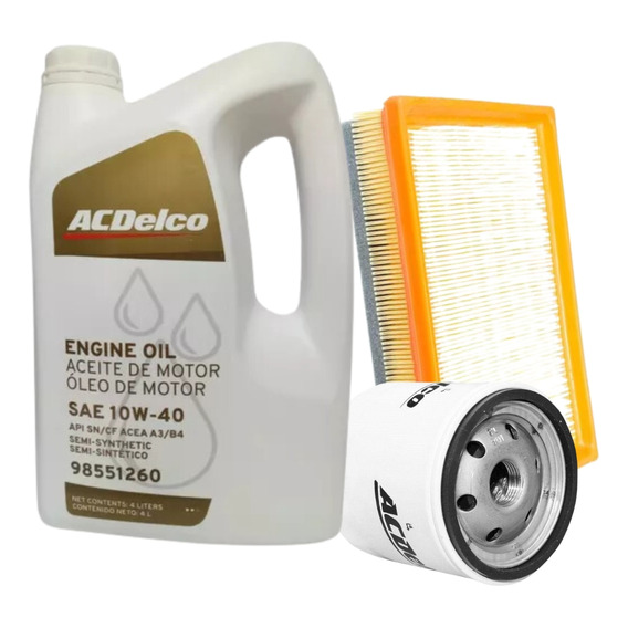 Kit Filtros + Aceite Acdelco Semi Chevrolet Onix / Prisma