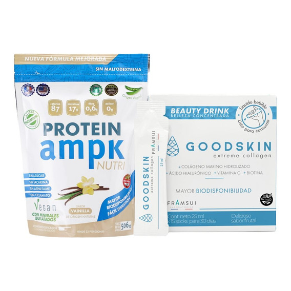 Pack Ampk Protein + Goodskin Colágeno Liquido Sabor Vainilla