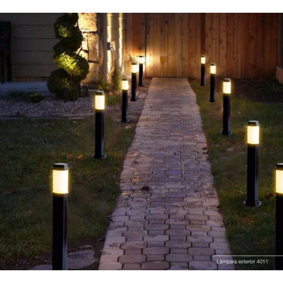 Farol De Pie Jardin 1.90 Mt Exterior Apto Led Aluminio