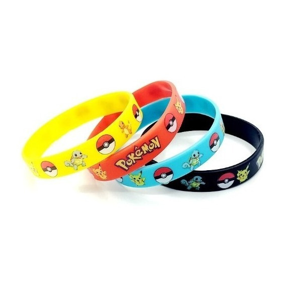 Pulseras Pokemon Para Sorpresas Cumpleaños 12 Unid