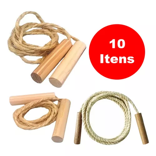 Kit 10 Pula Corda Infantil em Sisal Recreativos Melhores Brinquedos  Educativos Para as Crianças e colchonetes. Conheça a PlayHobbies