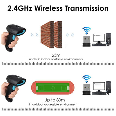 Escáner De Código De Barras 1d 2d Qr Usb Y 2.4g Inalámbrico