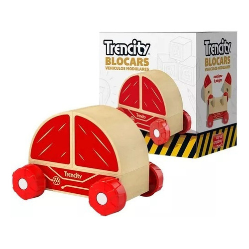 Trencity Blocars Auto Rojo Modular Madera Individual