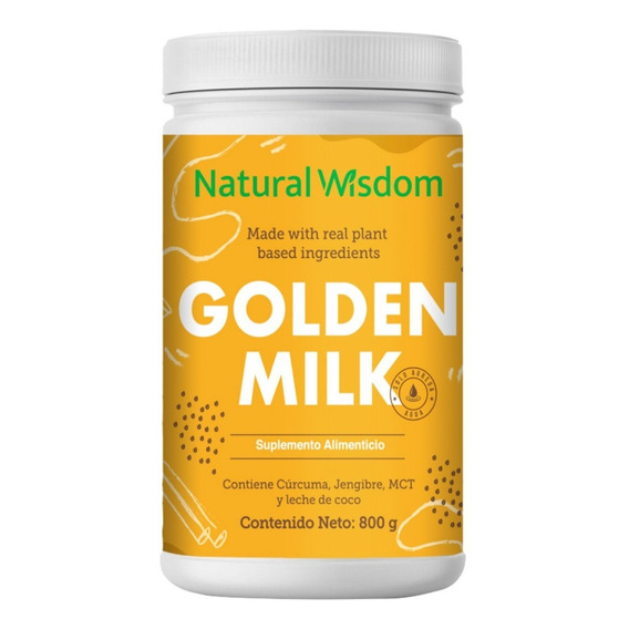 Golden Milk Leche Dorada Curcuma Coco Jengibre Canela Cardamomo 800gr Natural Wisdom