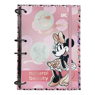 Caderno Argolado Colegial Fichario Minnie Mouse Dac Disney Cor Rosa