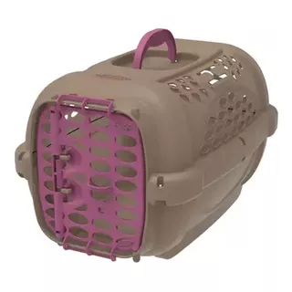 Caixa Casinha Transporte Cães Gatos Panther Gold Nº1 Até5kg Cor Rosa Pink
