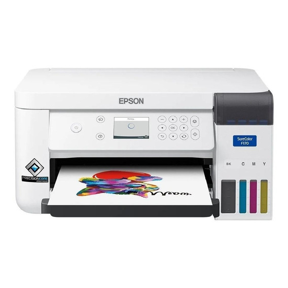 Impresora a color simple función Epson SureColor F170 con wifi blanca 100V/240V tintas CMYK sublimación
