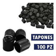 100 Tapones Plasticos Negro P Válvula Llanta Moto Auto Bici