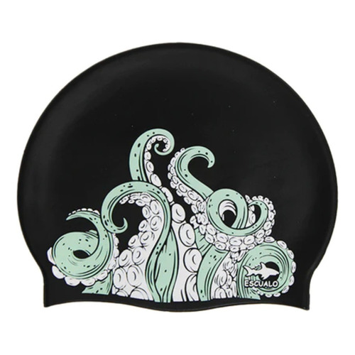 Gorra Natacion Escualo Adulto Modelo Kraken Color Negro Diseño de la tela Estampado Talla unitalla