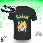 Playeras De Evolucion Evee Pokemon-0034 De Color  